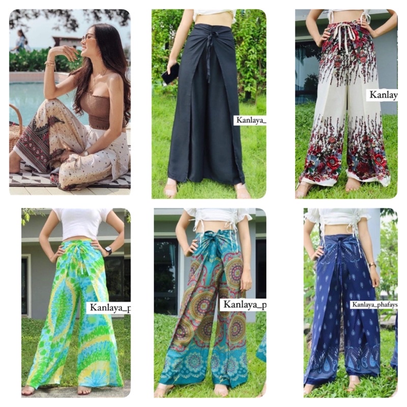 กางเกงเชือกผูกกางเกง4สายผ้าเมมเบร์ตผ้านิ่มใส่สบายแบบเก๋ๆกางเกงขายาวผู้หญิงแฟชั่นกางเกงขายาวใส่เที่ยวทะเล