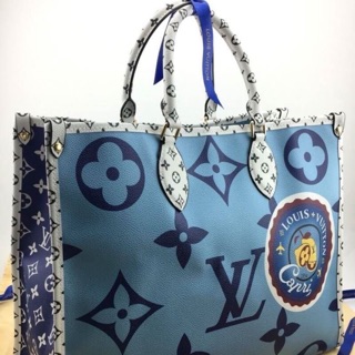 Shopping Bag LV สีฟ้า