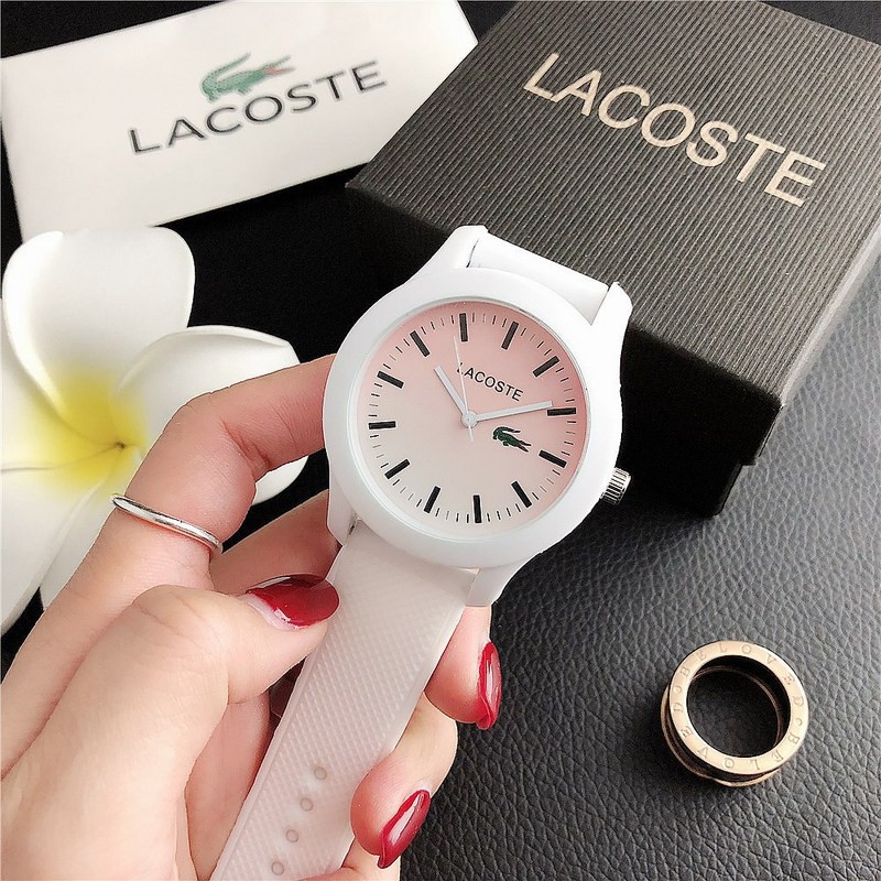 Lacoste นาฬิกาข้อมือควอทซ์ อิเล็กทรอนิกส์ สามเข็ม แฟชั่นเรียบง่าย สําหรับนักเรียน ผู้หญิง ผู้ชาย