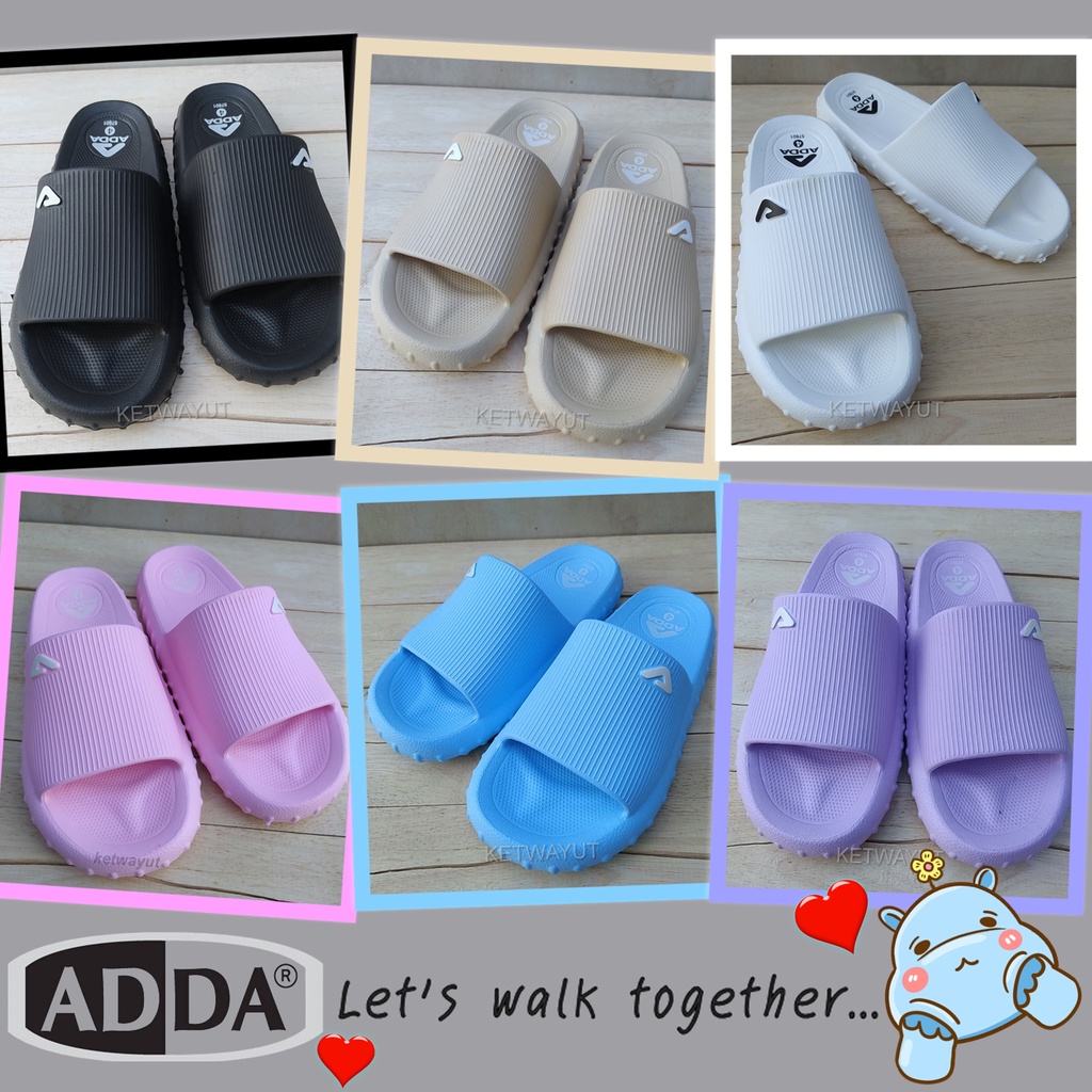 รองเท้าแตะผู้หญิงแบบสวม รองเท้าแตะแบบสวม พื่นอ่อนนุ่ม adda 57601