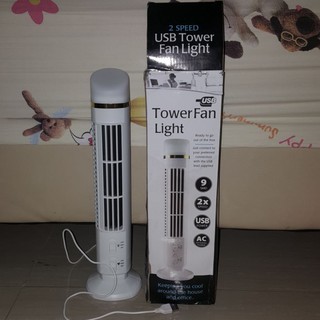 พัดลม โคมไฟ USB Tower Fan Light