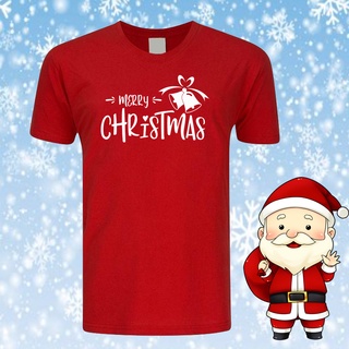 เสื้อยืดผ้าฝ้าย เสื้อยืดคริสต์มาส[CHRISTMAS NO.11 ] MERRY CHRISTMAS SHIRT/ CHRISTMAS T SHIRT / T-SHIRT / BAJU CHRISTMAS