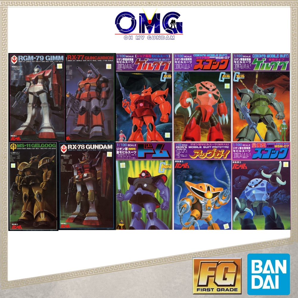 Bandai FG 1/100 Gundam Series Real Type 1/100 Gunpla Series First Grade Gouf RX-78 Zaku Gelgog Zgok 