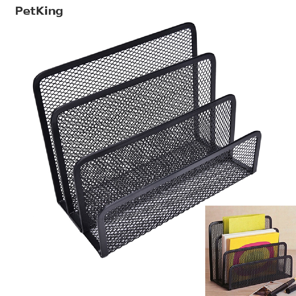PetKing Black Mesh Letter Paper File Storage Rack Holder Tray Organiser Desktop Office, .