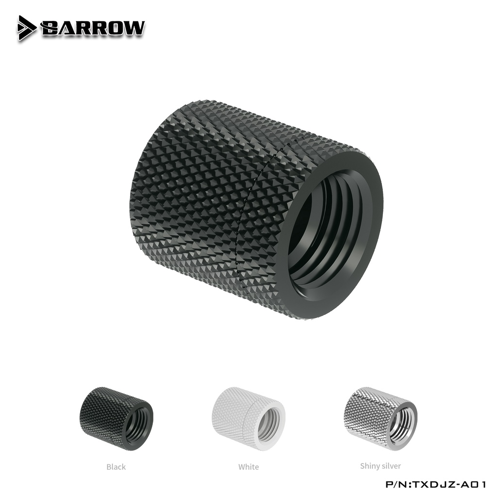 Barrow G1/4 นิ้ว ข้อต่อขยาย ตัวเมีย เป็นตัวเมีย เนื้อแมตต์ สีดํา เงิน ขาว สําหรับคอมพิวเตอร์ TXDJZ-A01