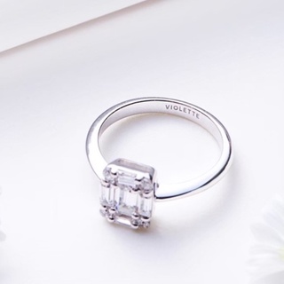 SS88jewelry Eternity Ring - Princess Cut แหวนเพชรประกบงานเงินแท้ เกรดพิเศษ ตัวเรือนประณีต ขั้นตอนการผลิตเดียวกับงานเพชรแ