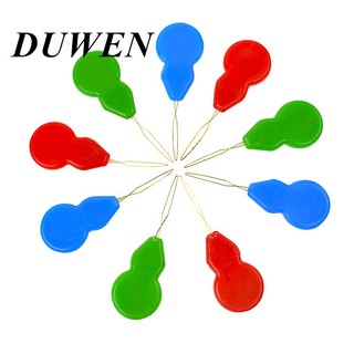 DUWEN 10PCS พลาสติก Threader Cross Stitch Silver Bow เข็มลวด Multicolor เครื่องมือเย็บผ้า DIY Craft อุปกรณ์เสริม