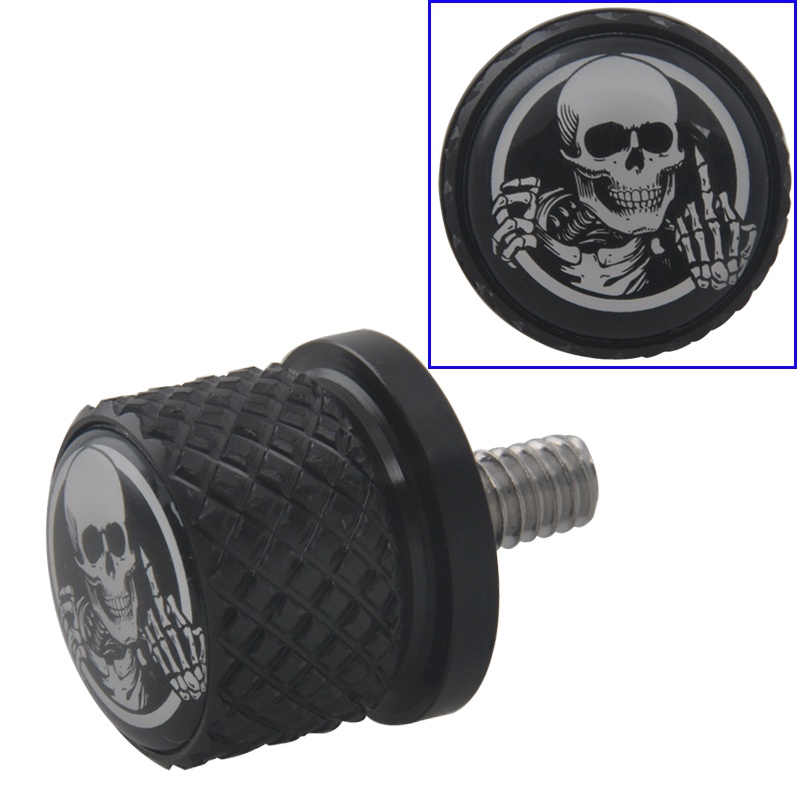 Motorcycle Skull  Rear Seat Bolt Screw Nut For Harley Davidson Dyna Softail Touring Models 96-Later 