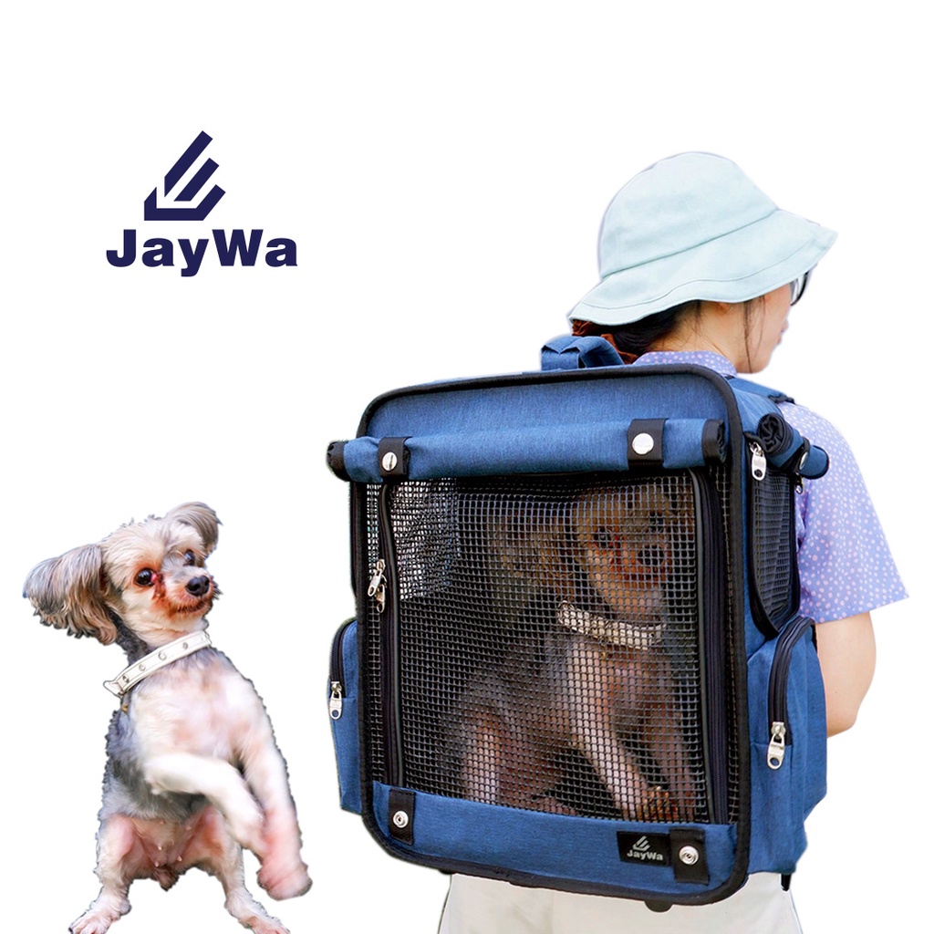 JAYWA กระเป๋าเป้แมว มีตาข่ายระบายอากาศถ่ายเทได้ดี  ใบใหญ่ แข็งแรงไม่เสียทรง คนพักคอนโดชอบมาก