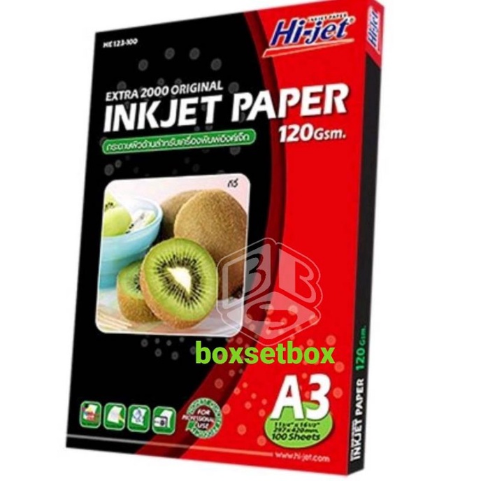 กระดาษอิงค์เจ็ทผิวด้าน Inkjet Matt Paper 120แกรม A3/100แผ่น HIJET HE123-100
