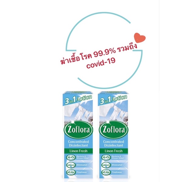 [ซื้อ 2 ชิ้น แถม ขวดสเปรย์ 1 ขวด] Zoflora น้ำยาฆ่าเชื้ออเนกประสงค์ โซฟลอรา กลิ่นลินินเฟรช 120 มล. X 