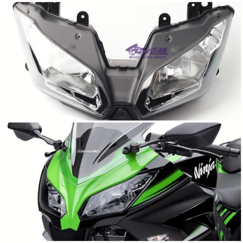 ชุดโคมไฟหน้า kawasaki ninja250 ninja300ชุดไฟหน้านินจา 300ปี 2013-2017ชุดไฟหน้า kawasaki ninja 300นิน