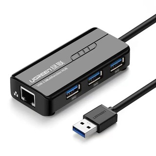 Ugreen สายอะเเดปเตอร์ฮับEthernet ภายนอก USB 3.0 HUB 3 Ports