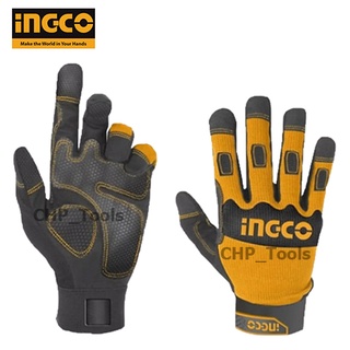 INGCO HGMG02 ถุงมือช่างอเนกประสงค์ ไมโครไฟเบอร์ เคลือบยางบนฝ่ามือ Size : XL ( Mechanic Gloves ) ถุงมือช่าง ถุงมือ