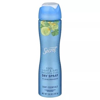 Secret Dry Spray Light Essentials Antiperspirant 107g.