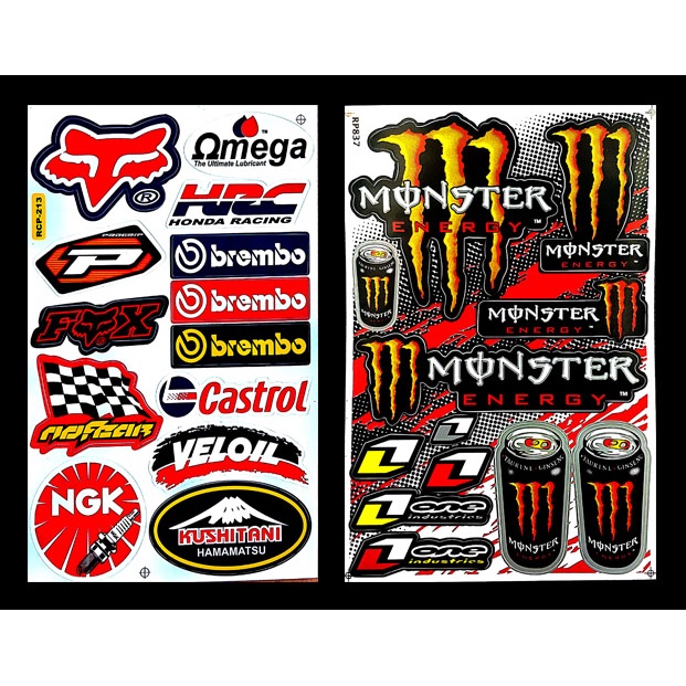 Brembo HRC NGK 2แผ่น สติกเกอร์แต่งมอเตอร์ไซค์ บิ๊กไบค์ รถยนต์ หมวกกันน็อค เนื้อPVC เคลือบเงา กันน้ำ 