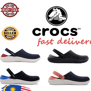 ”Ready Stock”Crocs LiteRide ™ Unisex Duet Sport Clog รองเท้าชายหาดแท้รองเท้าแตะกลางแจ้ง