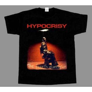 T-shirt  เสื้อยืด พิมพ์ลาย Hypocrisy The Fourth Dimension สีดํา เหมาะกับของขวัญวันเกิด สไตล์คลาสสิก แฟชั่นยอดนิยม สําหรั