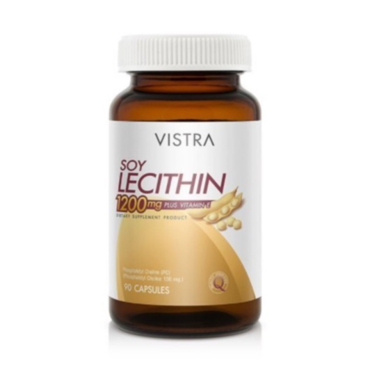 Vistra Soy Lecithin 1200 mg วิสทร้า ซอย เลซิติน บำรุงสมอง ลดคลอเลสเตอรอล ป้องกันไขมันอุดตัน ขนาด 90 เม็ด (17148)