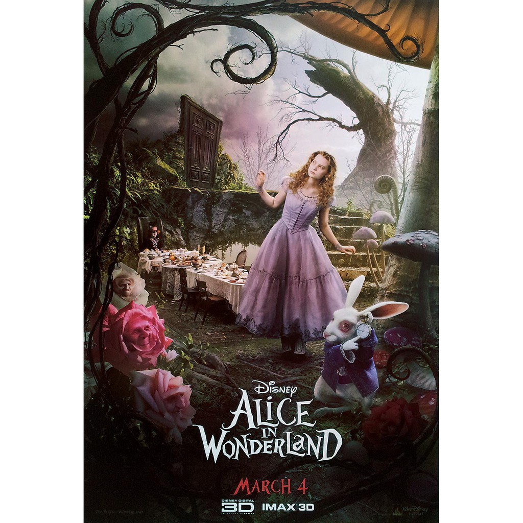 โปสเตอร์ หนัง อลิซในแดนมหัศจรรย์ Alice In Wonderland 2010 Poster 24”X35”  Inch Fantasy Disney Movie Tim Burton | Shopee Thailand