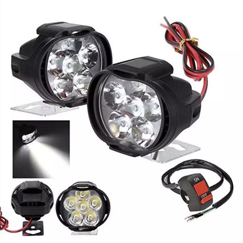 DIVEITONE 1คู่ Led ไฟหน้ารถจักรยานยนต์แสงสว่างสีขาวมาก6LED ทำงานไฟสปอร์ตไลท์รถจักรยานยนต์ไฟตัดหมอก1500LM LED สกูตเตอร์