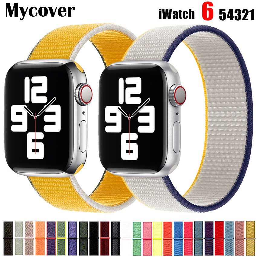 2021 สายนาฬิกาข้อมือไนล่อนสําหรับ Apple Watch Band 44 มม. 40 มม. 42 มม. ...