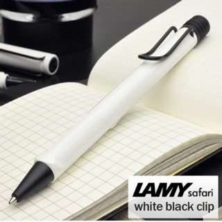 ของแท้ 💯 % Lamy Safari Ballpoint White with Black Clip Special Edition