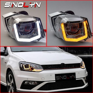 Upgrade Kit For VW Polo 6C 2014 Halogen Headlights U Led DRL Turn Signal Lamps D2S D2H Hella 3R H4 Bi Xenon Projector Lenses Kit