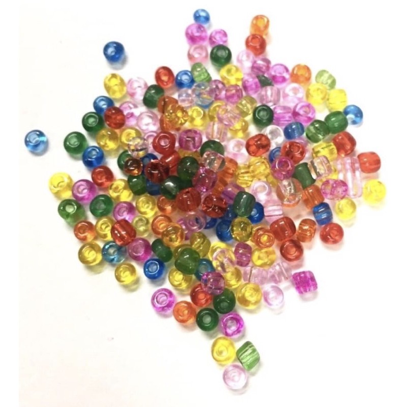 ลูกปัดเม็ดทราย คละสี สีใส 8/0 3 มิล
