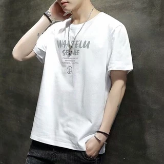 (ใหม่/พร้อมส่ง) เสื้อยืดคอกลมแขนสั้น เสื้อยืดผู้ชาย(มี4สี) ใส่ดูหล่อดูเท่ กำลังฮิตมาแรง