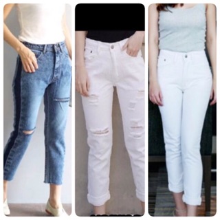 &gt;&gt; 2511 Vintage denim jeans &lt;&lt; ทรงboy แต่งขาด ไม่ขาด