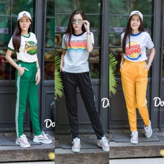 Set  2 ชิ้น เสื้อยืดคอกลม+กางเกงขายาว