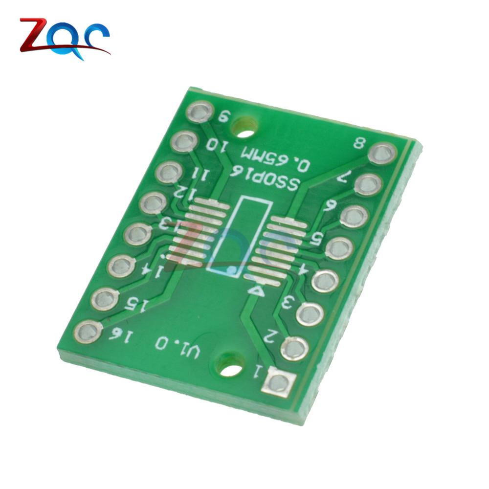 10 ชิ้น sop 16 ssop 16 tsop 16 to dip 16 0 . 65/1 . 27 มม. ic บอร์ดอะแดปเตอร์ pcb