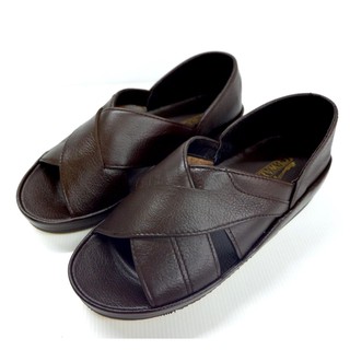 LEATHER PAPA รองเท้าแตะหนังแท้ 100% Hand-Made Sandals (ICEWALK) 7720 BROWN