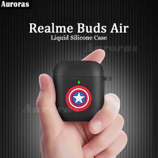 auroras เคสกระเป๋าลายกัปตันอเมริกาสําหรับใส่จัดเก็บชุดหูฟัง Realme Buds Air Neo