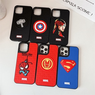 Casetifg เคสโทรศัพท์มือถือ ซิลิโคน TPU แข็ง กันกระแทก ลายฮีโร่มาร์เวล สไปเดอร์แมน 3D คุณภาพสูง สําหรับ iPhone 11 12 13 14 Pro Max 7 8 14 Plus X XR XS Max