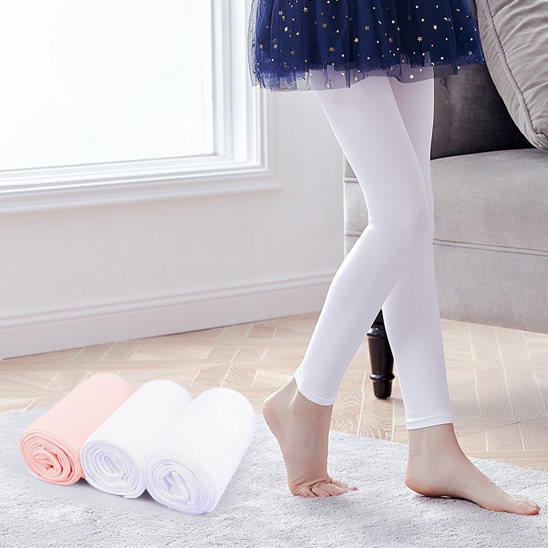ถุงน่องบัลเล่ต์เด็กผู้หญิงเด็กสีชมพู Ninth Pantyhose เด็กเต้นรํากางเกงขายาวฤดูร้อนบาง Ballroom Practice Tights