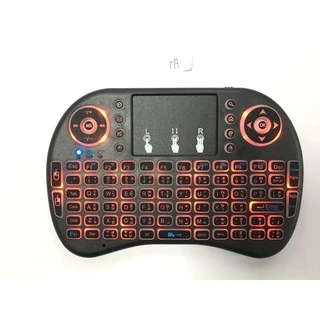 ภาษาไทย-อังกฤษ Mini Wireless Keyboard เม้าส์คีย์บอร์ดมินิไร้สายคอมโบ คีย์บอร์ดไร้สายมินิ 2.4Ghz ต่อกับTV Box แสงไฟ3สี