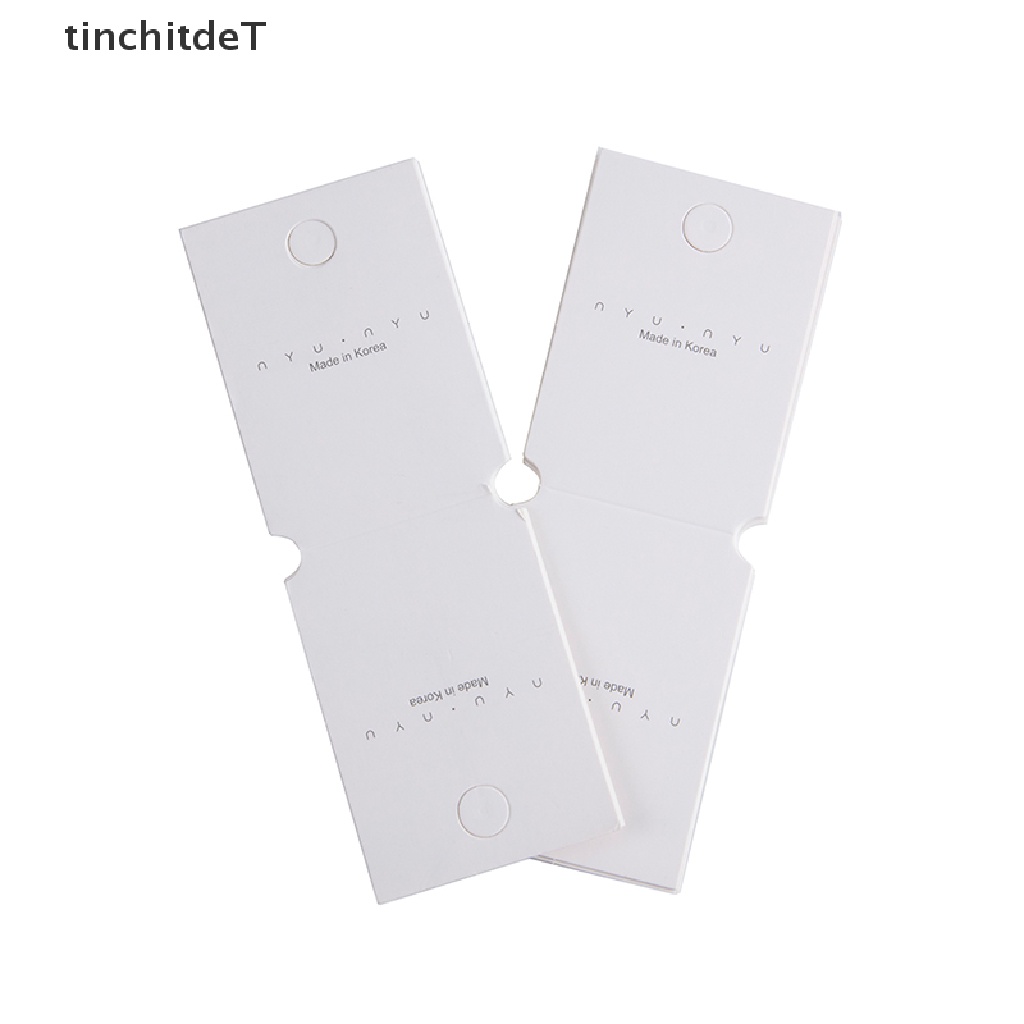 [TinchitdeT] [ขายดี] ป้ายแท็กกระดาษแข็ง แบบพับได้ สีขาว สําหรับแขวนแสดงเครื่องประดับ ต่างหู สร้อยข้อมือ ผม ยางรัดผม 50 ชิ้น