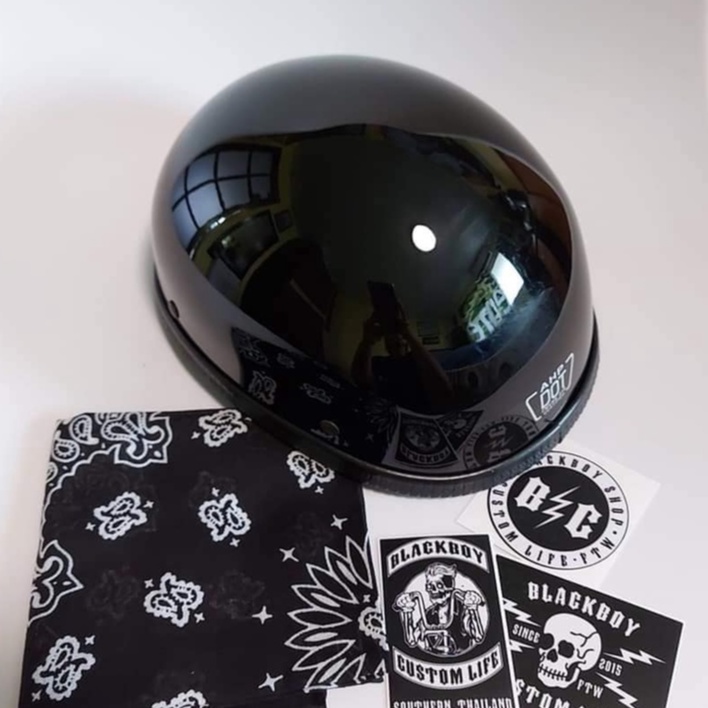 หมวกกันน็อค AHP DOT กะลาครึ่งใบ สีดำเคลือบเงา - รูปที่ 5