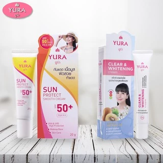 Yura ยูร่า ผลิตบำรุงผิวหน้า ดูแลผิวหน้า ปกป้องผิวจากแสงแดด มี 2 แบบให้เลือก (1 ชิ้น)