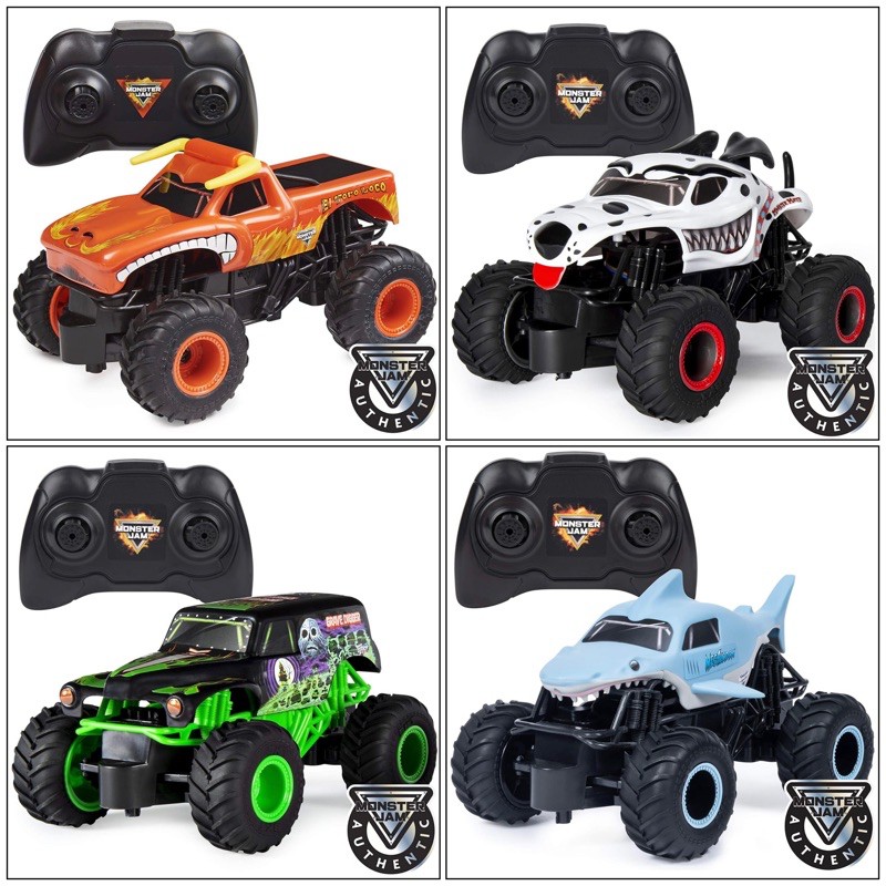 Monster Jam รีโมทคอนโทรลรถบรรทุกมอนสเตอร์ EL TORO/GRAVE/DIGGER/MEGALODON/Mutt Dalmatian, 1:24 Scale