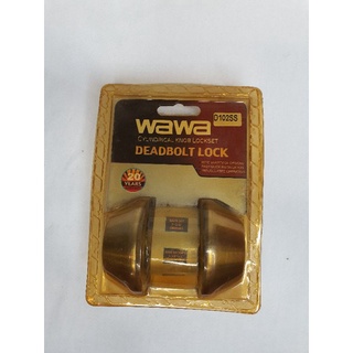 กุญแจ DEADBOLT LOCK สีเงิน แบบไขด้วยกุญแจทั้งนอกใน ยี่ห้อ wawa