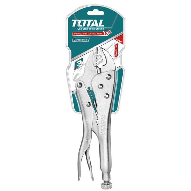 Total คีมล็อค ปากโค้ง ตัดลวด ขนาด 10 นิ้ว รุ่น THT191003 ( Curved Jaw Locking Plier )