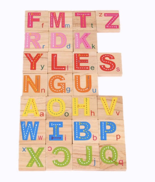 Kentoyshop ของเล่นไม้บล็อกไม้สวมหลักสอนภาษา A-Z & สอนคณิตศาสตร์ - รูปที่ 5
