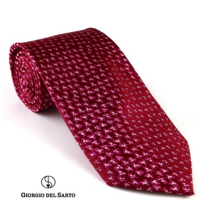 Giorgio Del Sarto Necktie Red-Pink Fabric Texture เนคไทสีแดง-ชมพูมีเท็กเจอร์