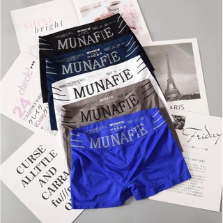 #072 พร้อมส่ง🔥BoxerชายMunafie ขอบตัด ผ้านิ่มใส่สบาย ไม่อึดอัด |มีซอง #Boxer N