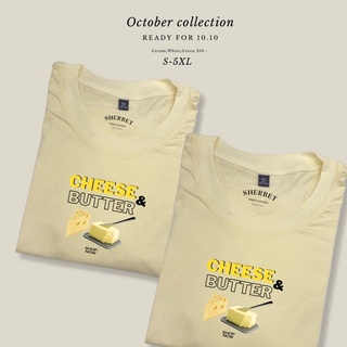 SHERBETTEESHOP|เสื้อยืดลาย Cheese&amp;Butter