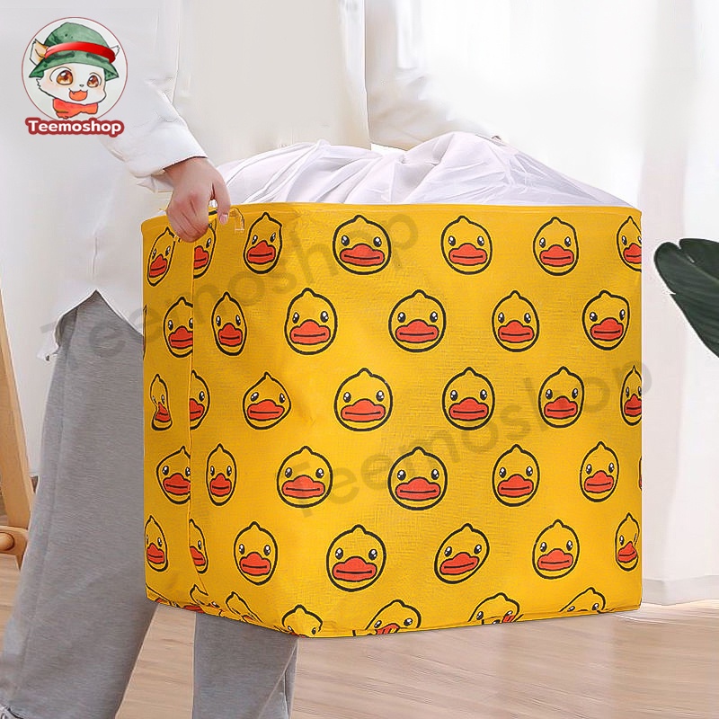 ถุงเก็บของอเนกประสงค์ ตะกร้าผ้า มีเชือกรูด เก็บเสื้อผ้า ผ้านวม การเลือกหลายสี - รูปที่ 2