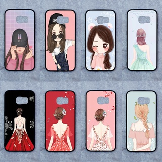 เคส Samsung S6 edge ลายผู้หญิง ขอบนิ่มหลังแข็ง เคสมือถือ เคสโทรศัพท์ Case เคส TPU ขอบนิ่มหลังแข็ง ไม่ขูดตัวเครื่อง